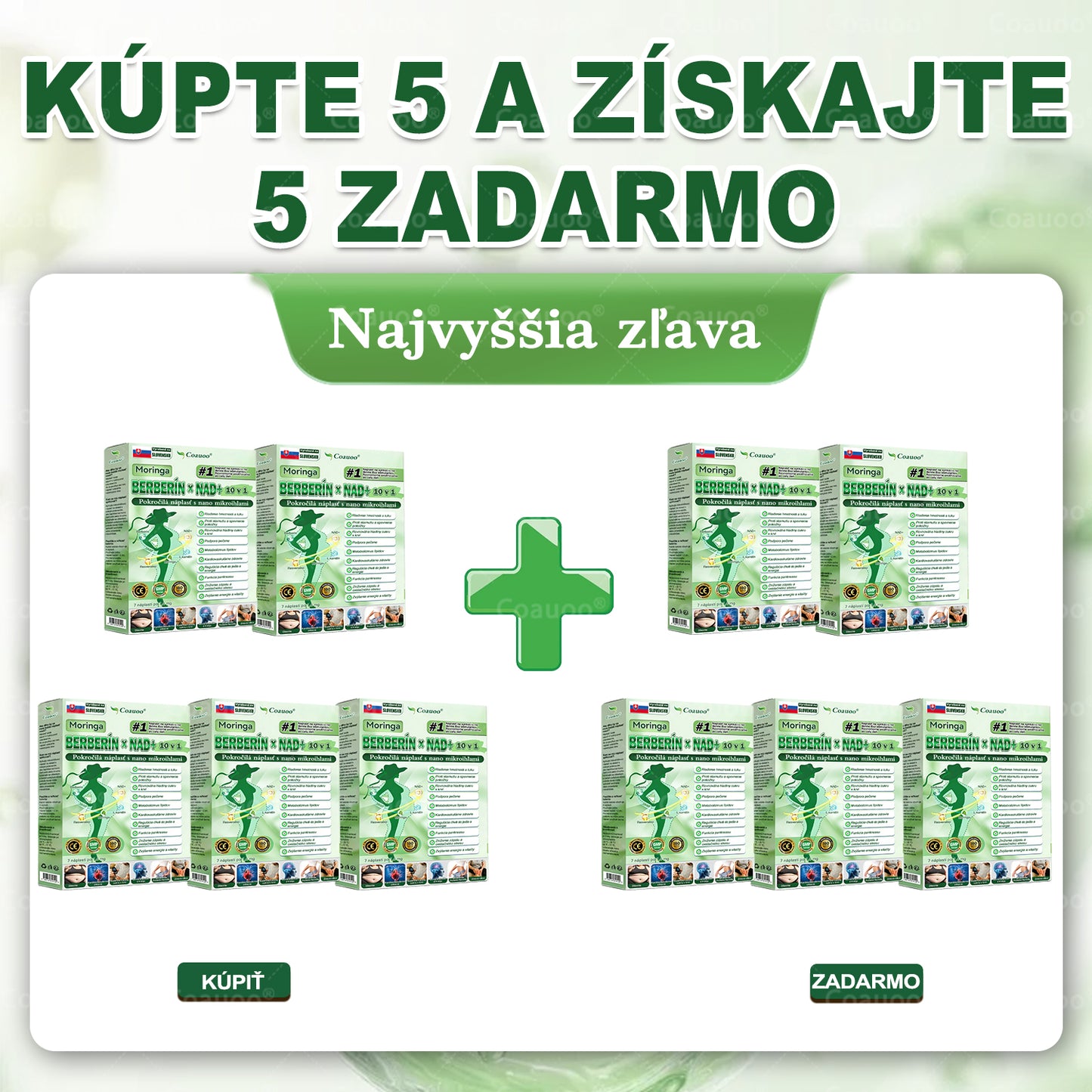 🔥 𝐂𝐨𝐚𝐮𝐨𝐨® Moringa × Berberín × AMPK 10-v-1 Metabolická podpora – nanomikroihlová náplasť (Stačí raz denne, viditeľné výsledky už za 7 dní) ✅ Na obezitu, ochabnutú pokožku, cukrovku, spánkové apnoe, problémy s kĺbmi a mnohé ďalšie ťažkosti 🔥